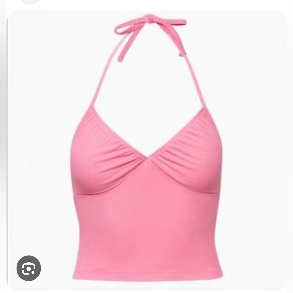 aritzia sundeh polly halter top hot pink